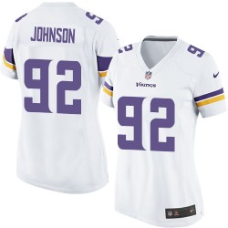 Women's Tom Johnson Minnesota Vikings Nike Elite White Road Jersey