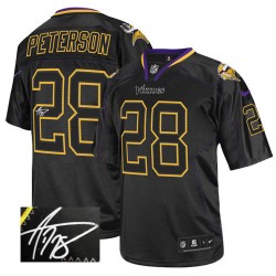 Adrian Peterson Minnesota Vikings Nike Elite Lights Out Black Autographed Jersey
