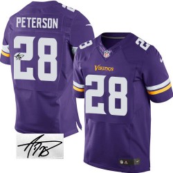 Adrian Peterson Minnesota Vikings Nike Elite Purple Autographed Home Jersey