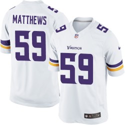 Youth Casey Matthews Minnesota Vikings Nike Elite White Road Jersey