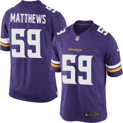 Youth Casey Matthews Minnesota Vikings Nike Limited Purple Home Jersey