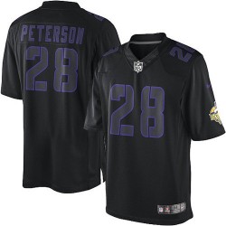 Adrian Peterson Minnesota Vikings Nike Elite Black Impact Jersey