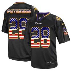 Adrian Peterson Minnesota Vikings Nike Elite Black USA Flag Fashion Jersey
