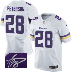 Adrian Peterson Minnesota Vikings Nike Elite White Autographed Road Jersey