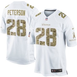 Adrian Peterson Minnesota Vikings Nike Limited White Salute to Service Jersey