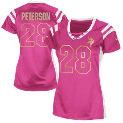 Women's Adrian Peterson Minnesota Vikings Nike Elite Pink Draft Him Shimmer Jersey