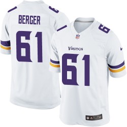 Joe Berger Minnesota Vikings Nike Limited White Road Jersey