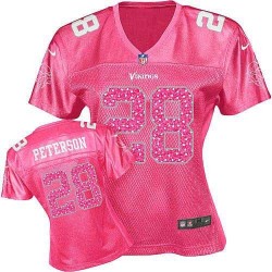 Women's Adrian Peterson Minnesota Vikings Nike Elite Pink Sweetheart Jersey