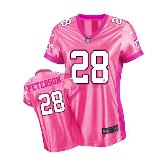 Women's Adrian Peterson Minnesota Vikings Nike Game Pink New Be Luv'd Jersey