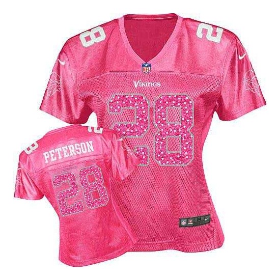 Women's Adrian Peterson Minnesota Vikings Nike Game Pink Sweetheart Jersey