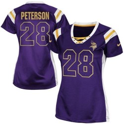 Women's Adrian Peterson Minnesota Vikings Nike Elite Purple Draft Him Shimmer Jersey