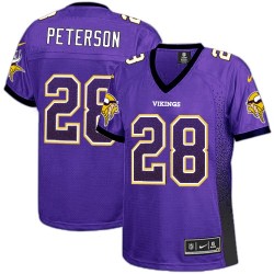 Women's Adrian Peterson Minnesota Vikings Nike Elite Purple Drift Fashion Jersey