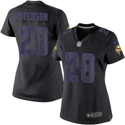 Women's Adrian Peterson Minnesota Vikings Nike Limited Black Impact Jersey