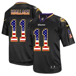 Mike Wallace Minnesota Vikings Nike Elite Black USA Flag Fashion Jersey